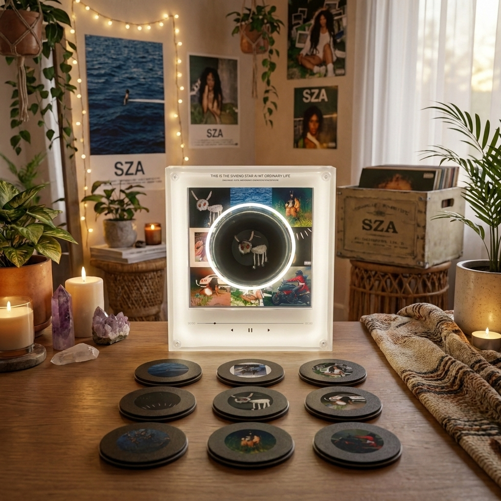 EchoMuse in an SZA-inspired desk setup